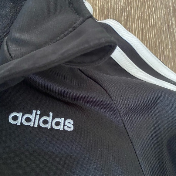 Boys Adidas Full-Zip Black & White Track Jacket - Picture 9 of 14